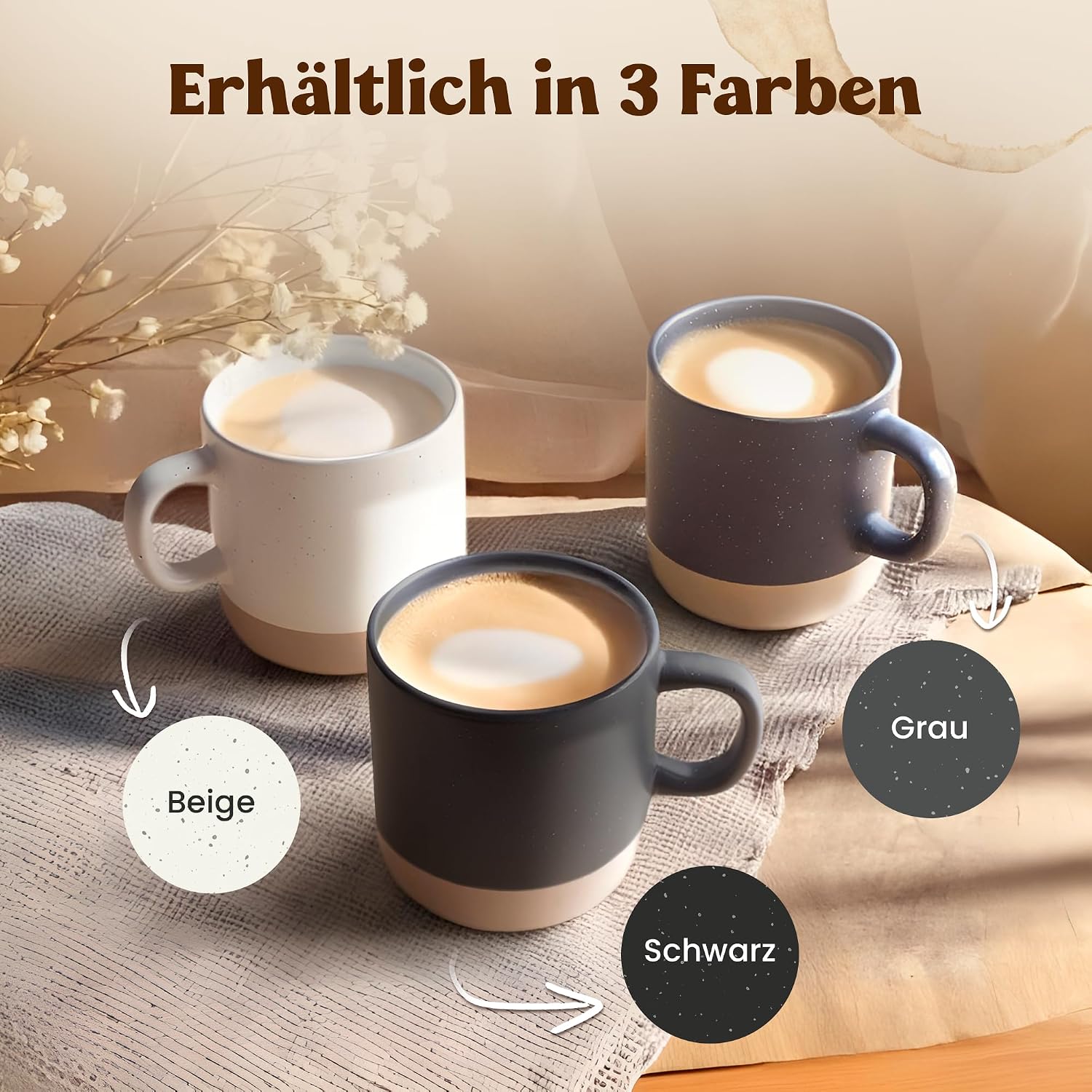 LIEBTASTISCH Laser Engraved Coffee Mug - Ceramic Stoneware Coffee Mug, Personalised Mug for Coffee, Tea - Favourite Person Gift, Father's Day, Mother's Day, Women's Day, Best Friend (Grey) – Bild 4