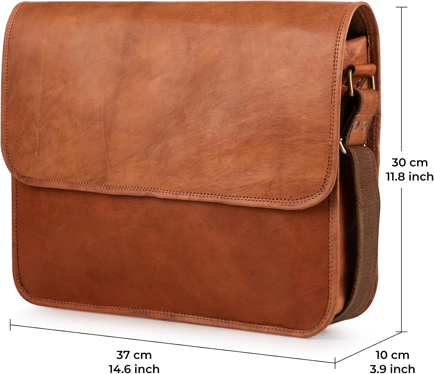 Berliner Bags Ghent Vintage Leather Messenger Bag for Men - Brown – Bild 8