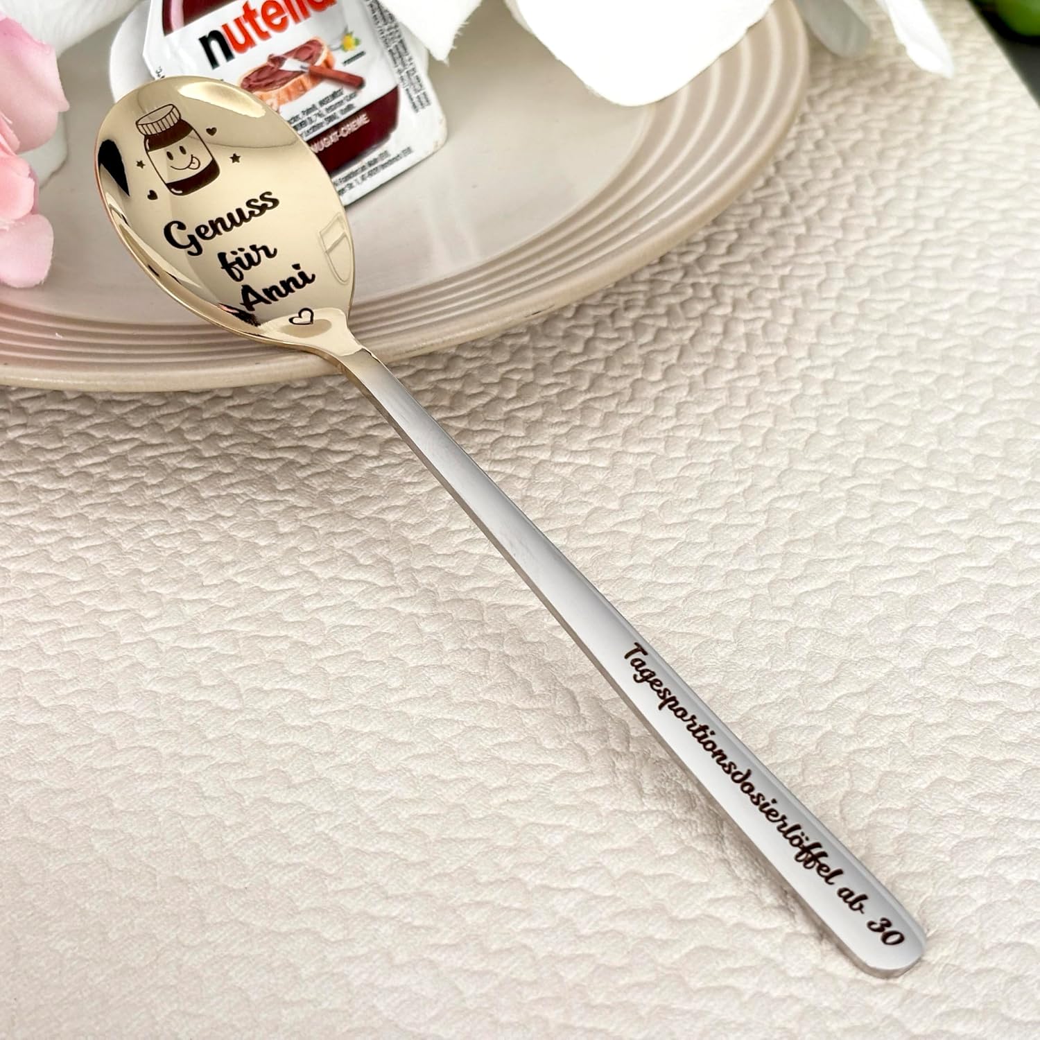 Nutella Portion with Personalised Spoon - Gift with Engraved Name - Perfect Birthday for Chocolate Lovers – Bild 2