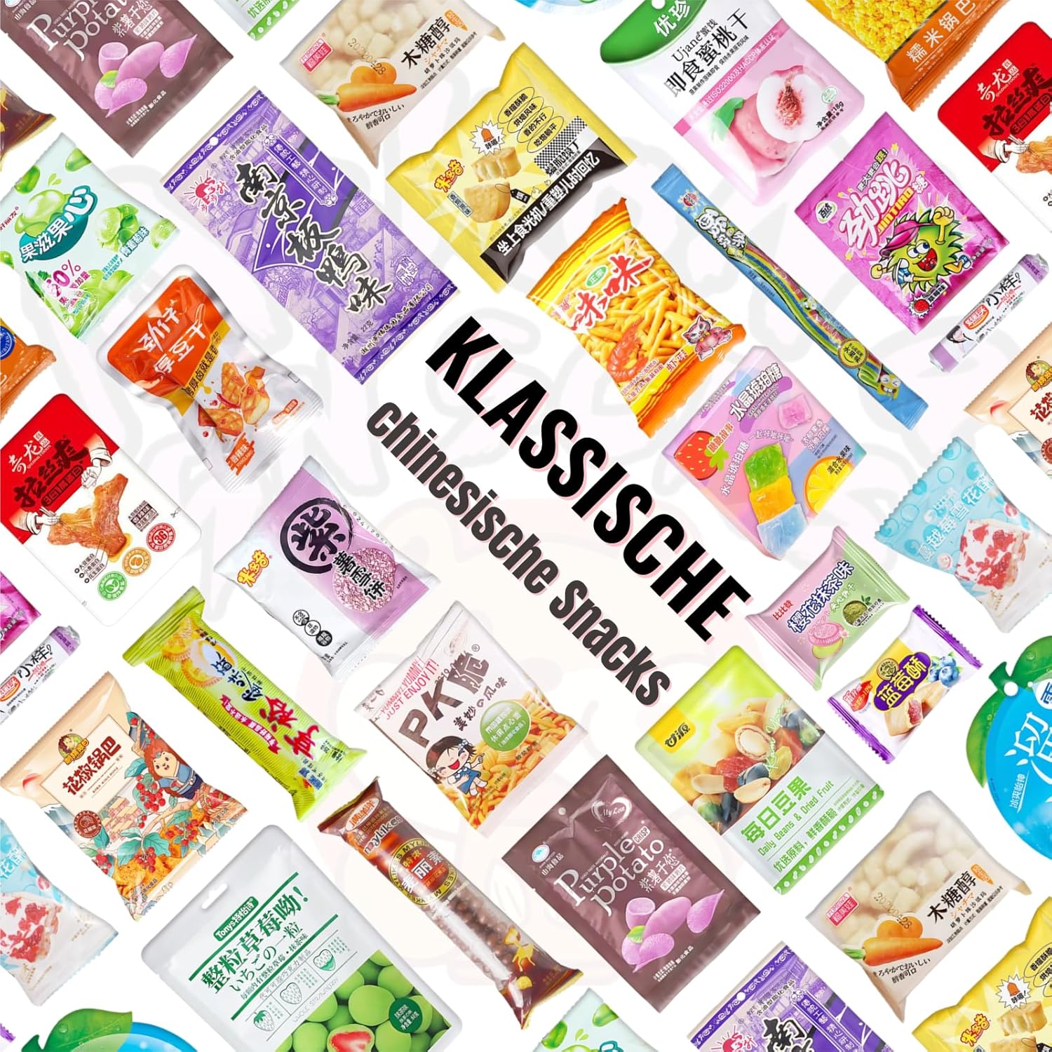 McKona - Chinese Snacks Chinese Sweets Mix with 25 Snacks XXL Gift Box Cracker, Chocolate, Sweets, Includes Brochure - Gift Set with Candy from Around the World – Bild 5