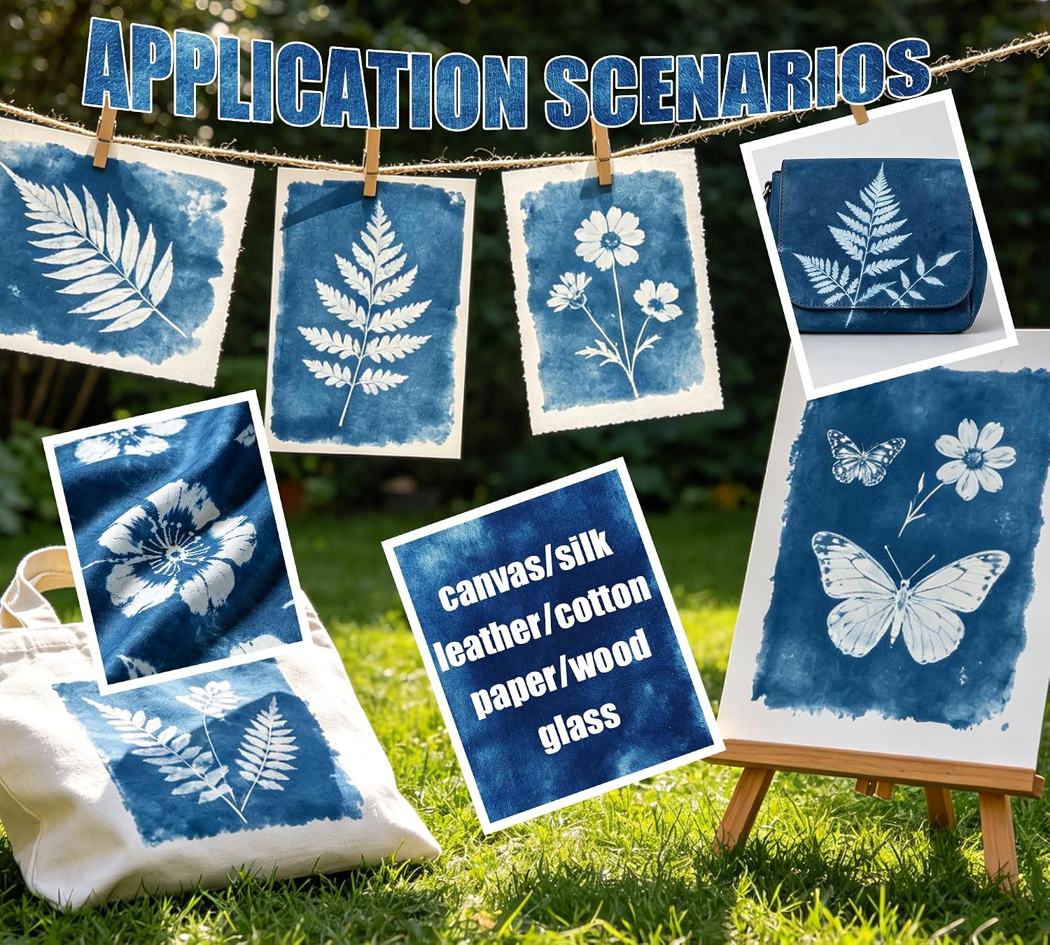 Cyanotype Kit 200g - 1:1 Mixing, No Dilution, with 7 Tools – Bild 4