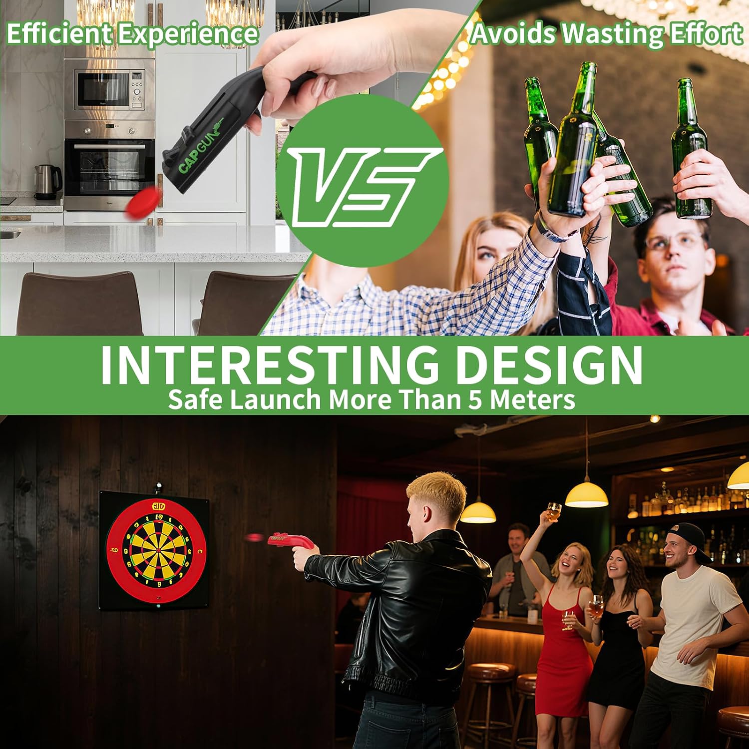 Pack of 2 Cap Gun Bottle Opener Gun, Funny Shot Bottle Opener – Bild 5
