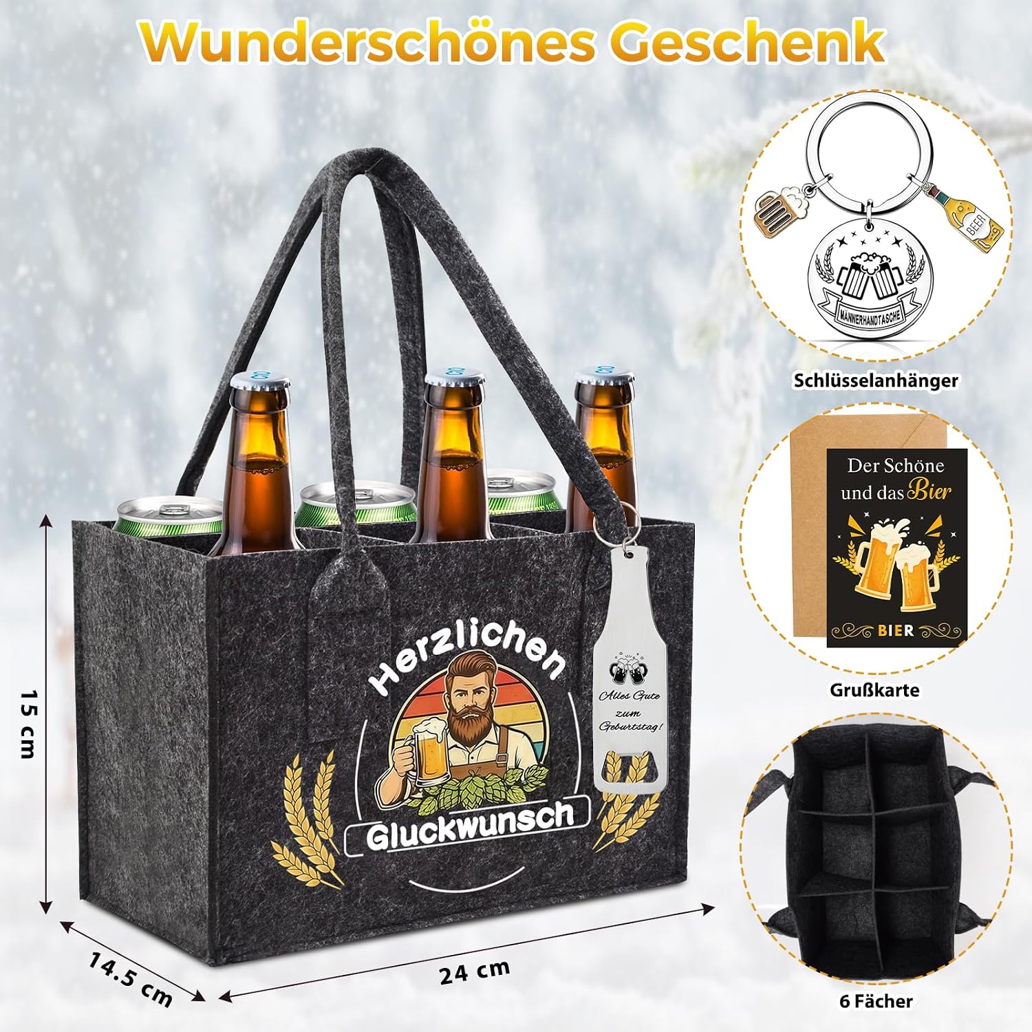 Men's Handbag Beer Gift Set, Birthday Gift for Men – Bild 2