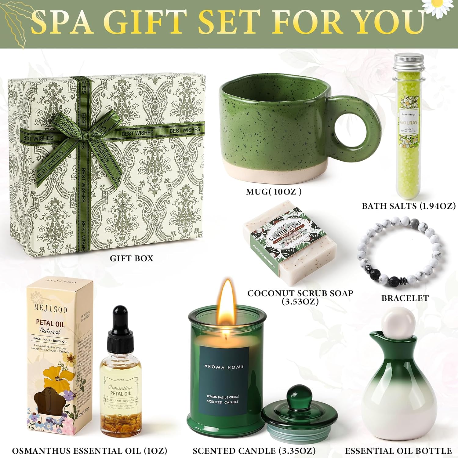 Tacobear Gifts for Women, Birthday Gift, Wellness Set Including Ceramic Mug, Green Relaxation Gift Set, Friends, Sister, Mum, Gift Ideas, Valentine's Day, Mother's Day, Christmas – Bild 2