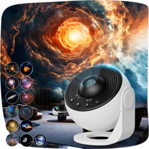 Starry Sky Projector, 13-in-1 Galaxy Projector, Astronaut Projector with Timer, Planetarium Projector for Room Decor, Star Projector Christmas Gifts for Children, Adults, White