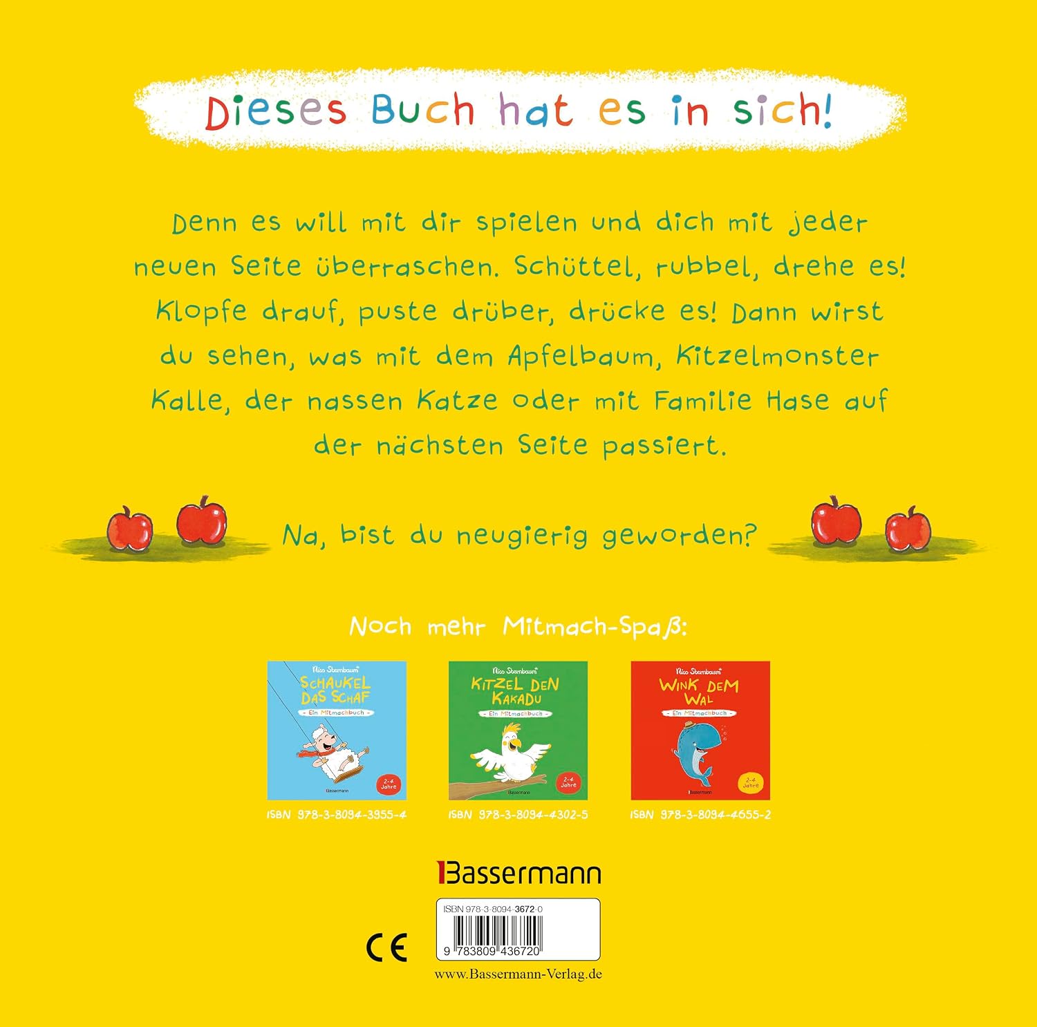 Schüttel den Apfelbaum - Ein Mitmachbuch. Für Kinder von 2 bis 4 Jahren. Schaukeln, schütteln, pusten, klopfen und sehen was passiert.: Der SPIEGEL Bestseller von Nico Sternbaum – Bild 2