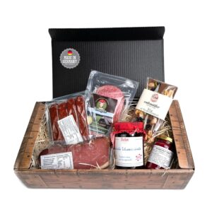 Cherry Box – 6 Pieces – Gourmet Gift with Cherry Jam, Cherry Mustard, Cherry Water Salami, Country Hunter, Chocolate and Ham – A Sweet Surprise from the Black Forest