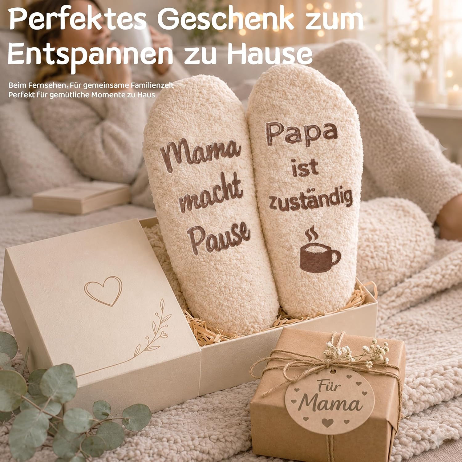 Socks Gift Mum - Funny Cuddly Socks Women's Gift, Socks Mum Makes a Break (Size 36-41) - Gift for Mothers, Wife & Women - Perfect for Christmas, Birthday & Mother's Day – Bild 2