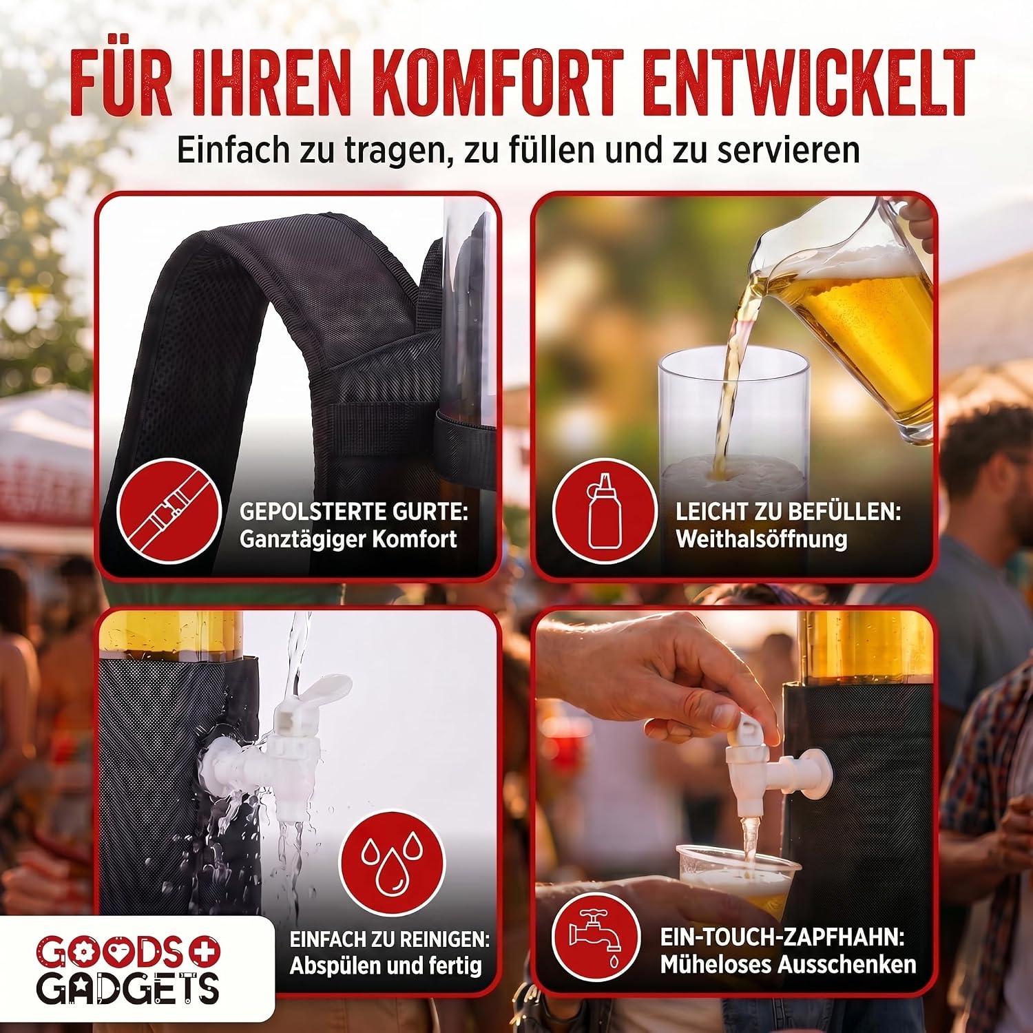 Beer Backpack Drinks Backpack Single for 3 Litres – Bild 4