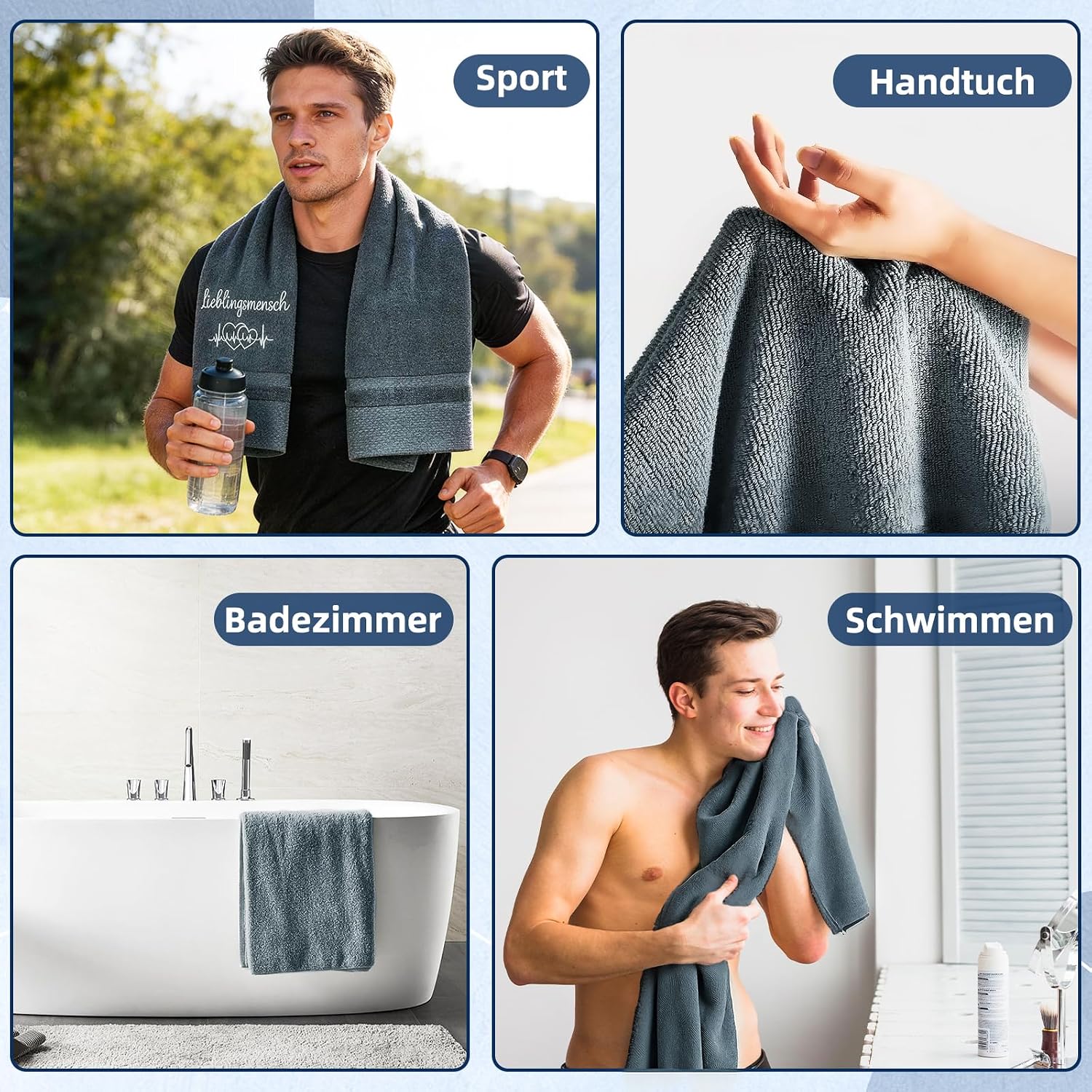 Anniversary Gift for Him 2-Piece Embroidered Towel Set 100% Cotton – Bild 4