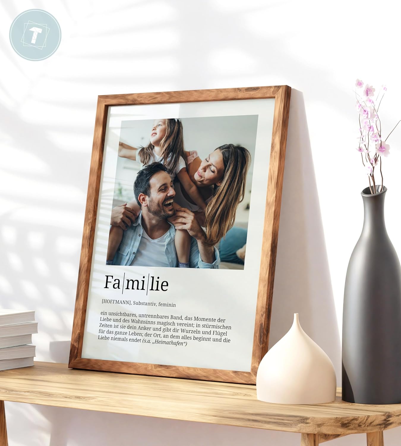 Papierschmiede Personalised Gifts Family, Definition with Photo in DIN A4 (21 x 30 cm) Frame Selectable Ready Framed, Personal Picture as a Gift for Mother's Day, Father's Day, Christmas, Birth – Bild 5