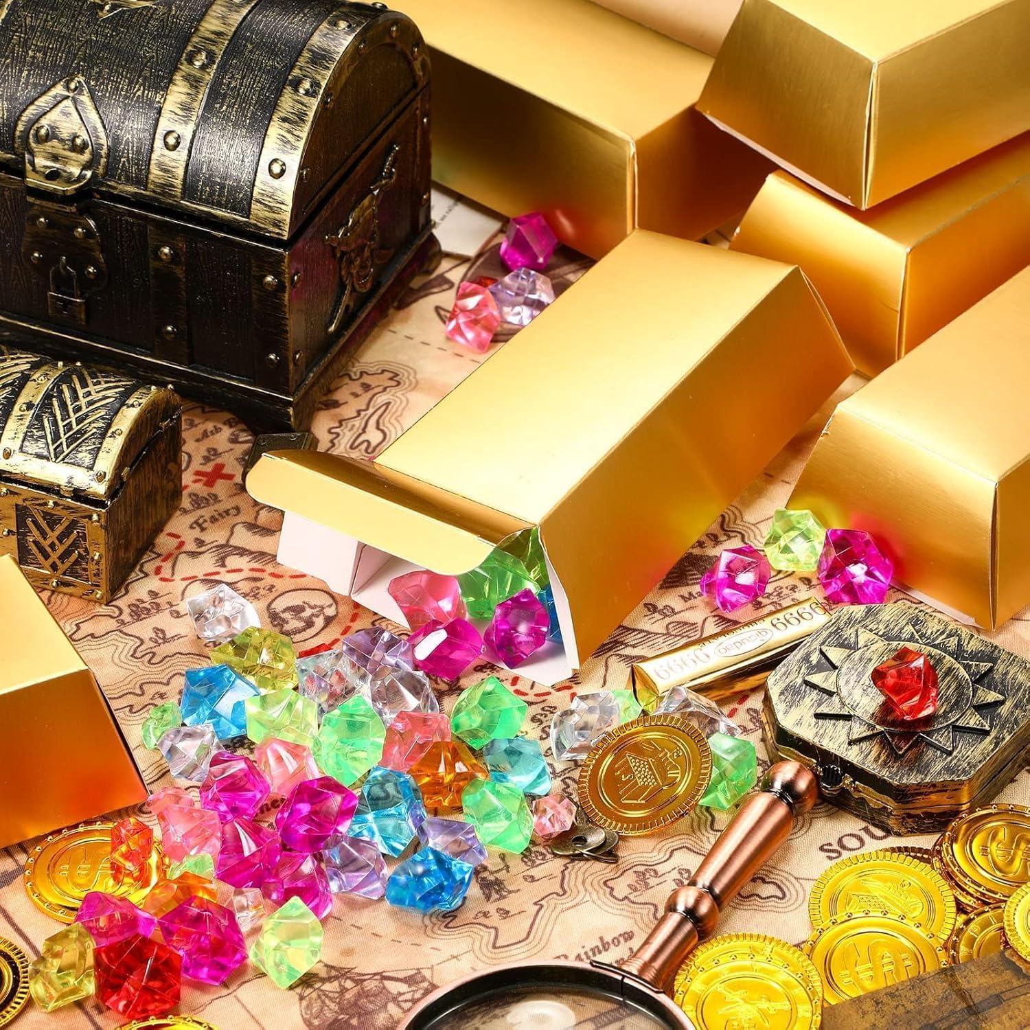 Pack of 20 Gold Bar Candy Boxes, Gift Box, Small, Guest Gift Candy Box for Wedding, Party, Birthday, Christmas, Baby Shower and DIY Craft, Goldtaler Chocolate – Bild 5