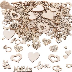 Pack of 398 Wooden Wedding Table Decoration Wooden Hearts