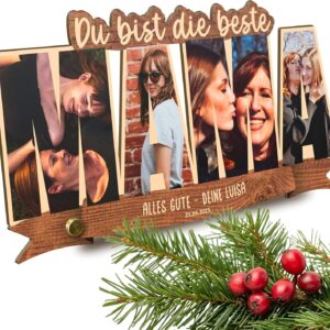 Lettering Holder, Personalised Mum Gift, Wooden Photo Gift for Mum, Mother, Birthdays (German Edition)