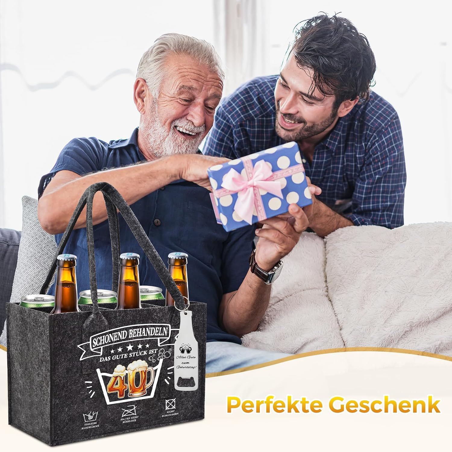 Men's Handbag Beer Gift Set, Birthday Gift for Man 40th Birthday – Bild 7