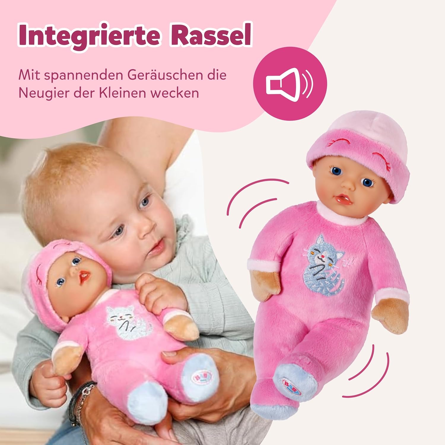 Baby Born for Babies Sleepy Pink 30 cm Rag Doll with Rattle – Bild 4