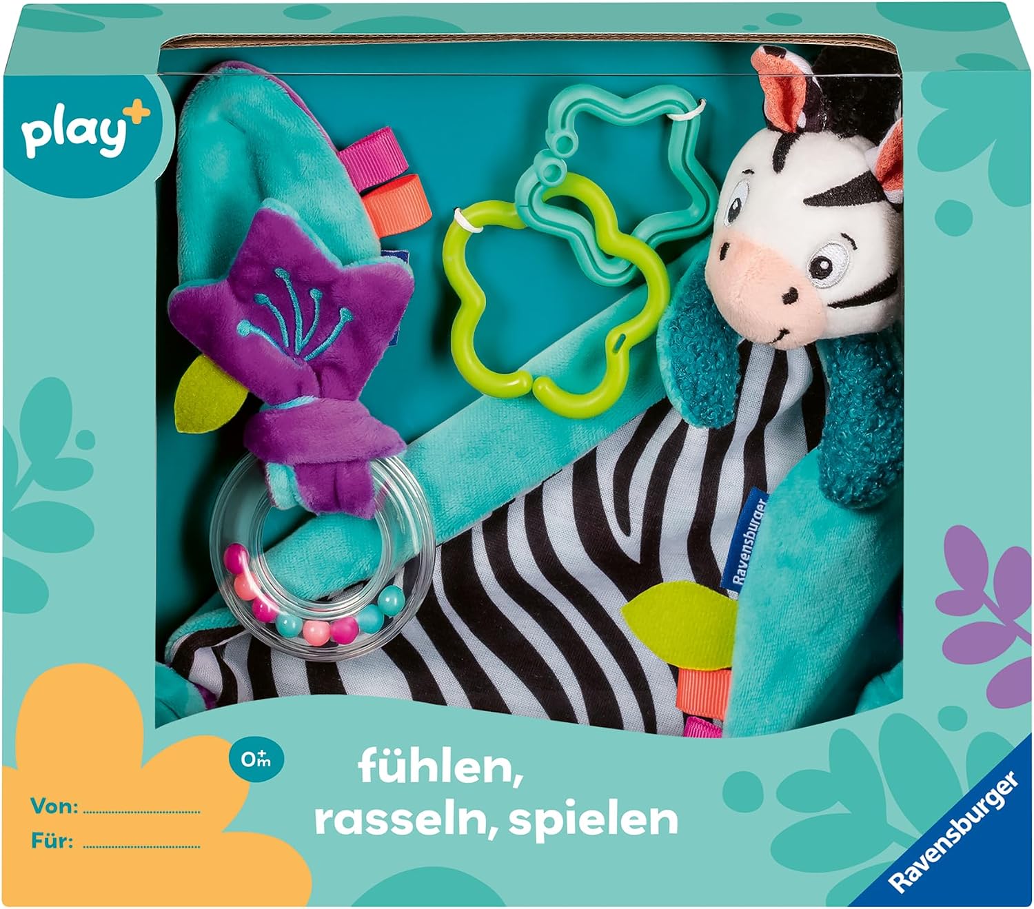Ravensburger 4858 Play+ Feeling, Rattling, Playing (Gift Set: Zebra), Comforter Blanket, Gift for Birth, Christening, Baby Shower, Stimulation of the Senses, Promotes Fine Motor Skills, for Babies from 0 Months – Bild 6