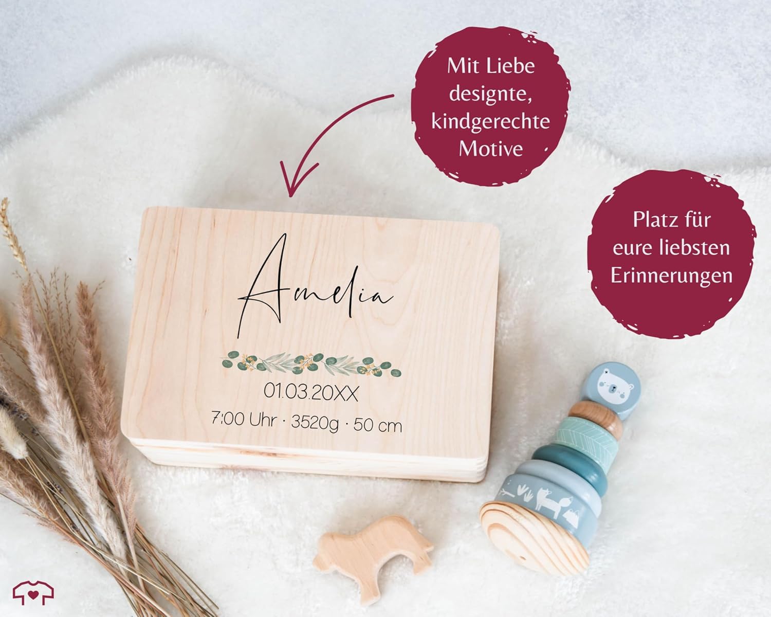 Shirtracer Keepsake Box Baby Personalised Branch Name – Bild 6