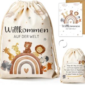 XL Birth Gift Bags Made of Canvas, Gift for Birth Boy Girl