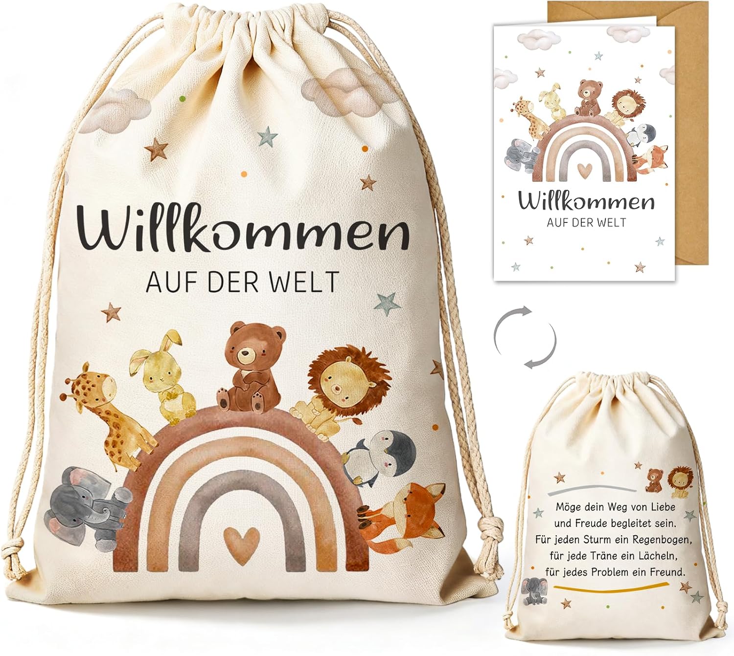 XL Birth Gift Bags Made of Canvas, Gift for Birth Boy Girl