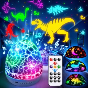 Dinosaur Night Light Projector, 15 Music, 3 Movies, 31 Colours, Dino Timer