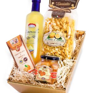 Amalfi Italian Delicatessen Gift Basket with Limoncello from Sorrento, Baba, Pasta and Modica Chocolate Gift Basket Italian