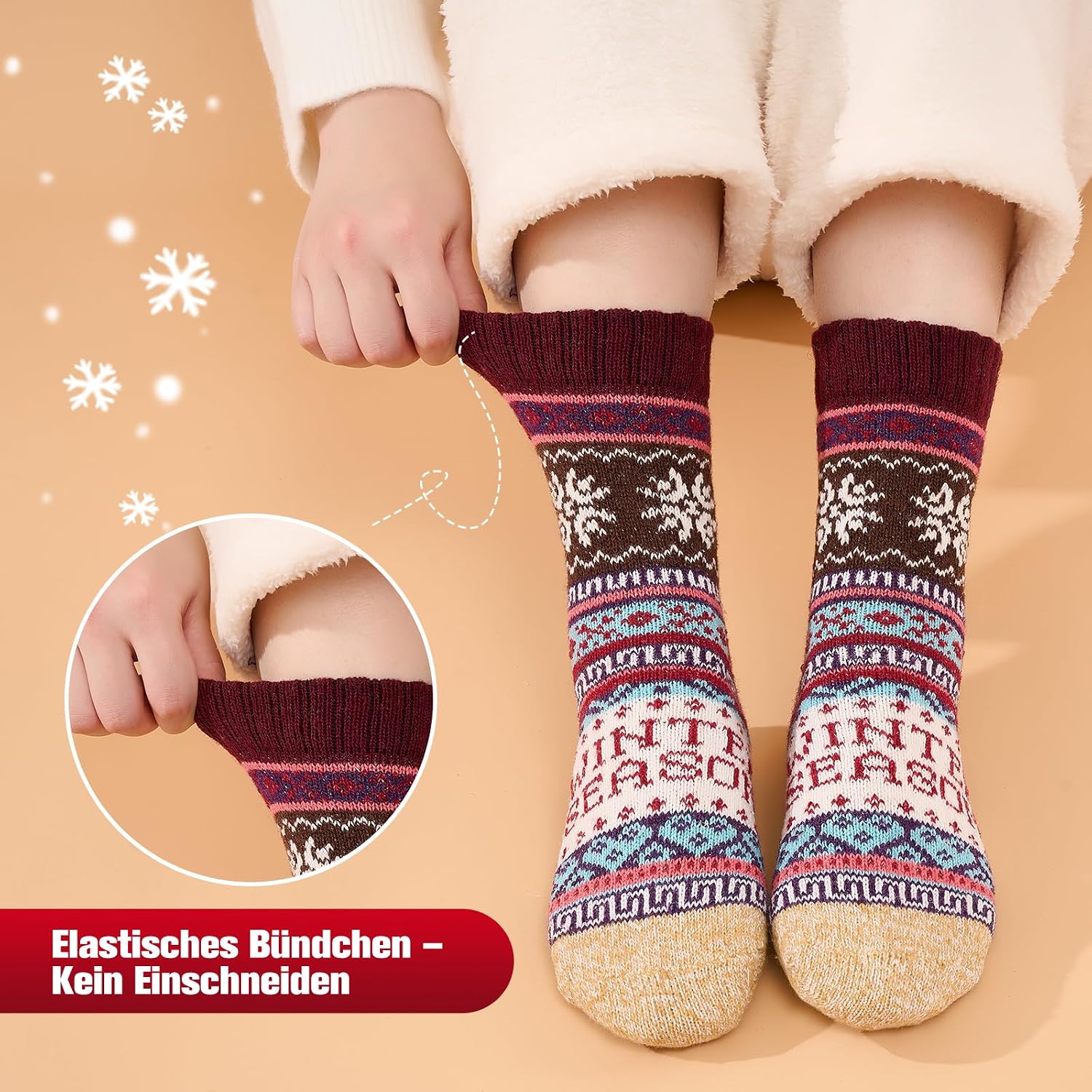 Wool Thermal Socks for Women, 5 Pairs, Thick and Warm for Winter – Bild 5
