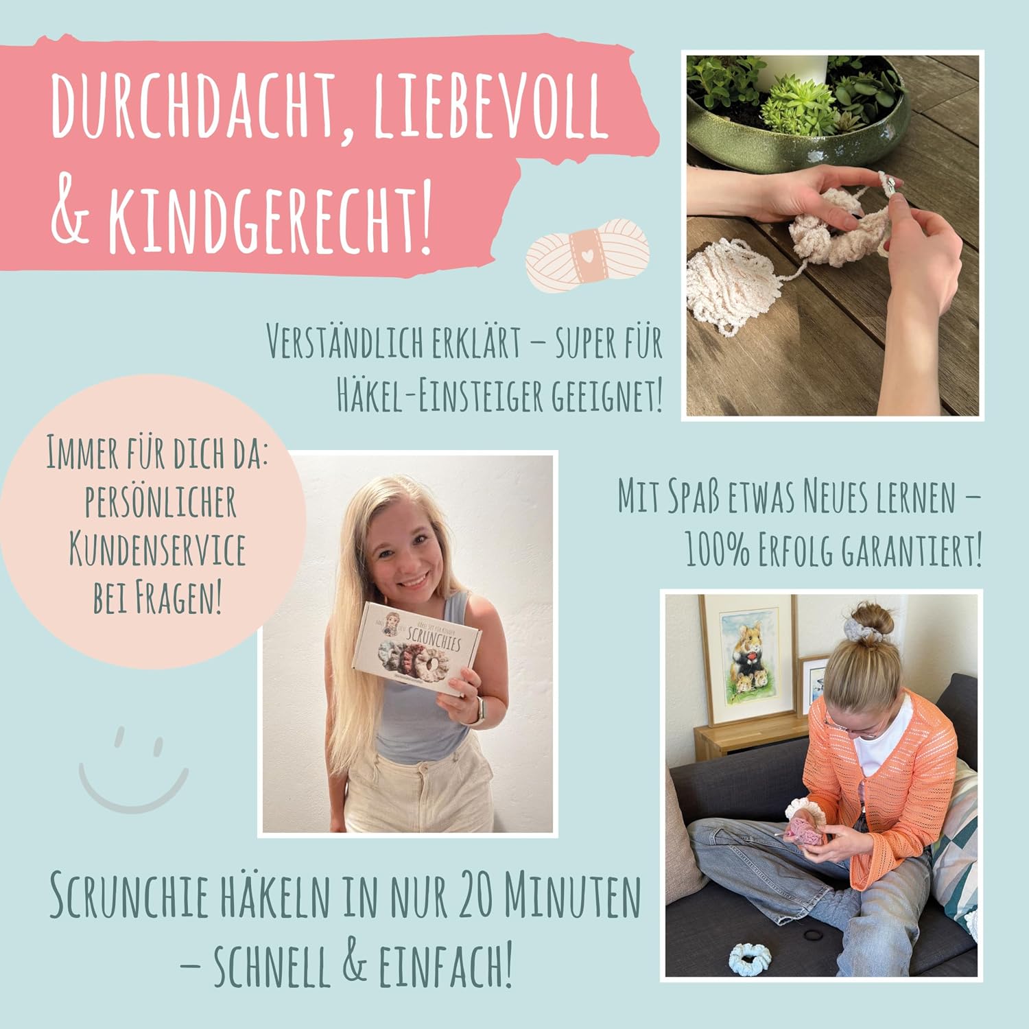 Crochet Set for Children: Scrunchies - Crochet Set Child, Crochet Learning – Bild 3