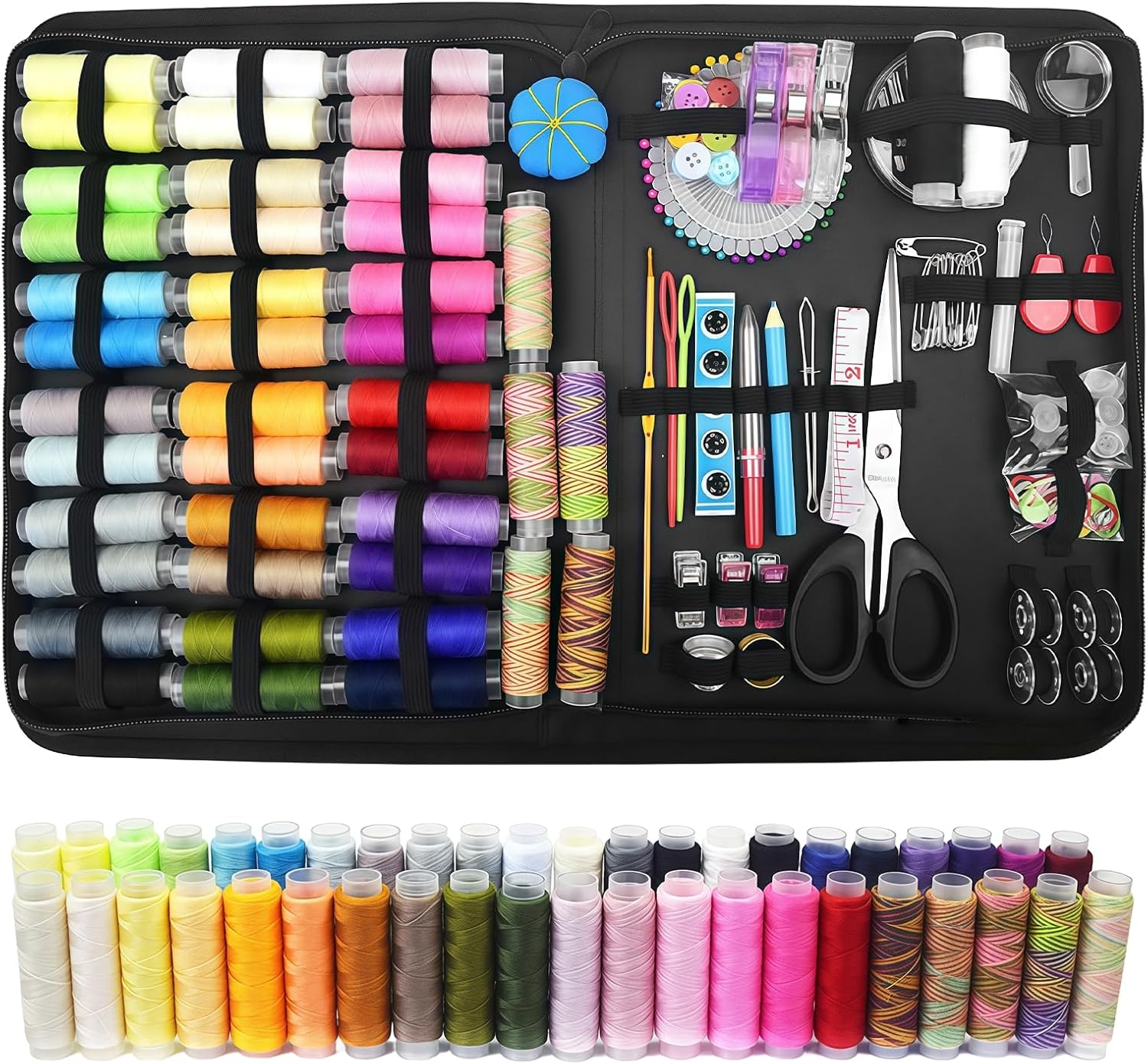 GOEDCH 230 Pieces Sewing Kit Basic Equipment: Multilayer Sewing Accessories Set with 43 Spools of Thread, Premium Gift Sewing Kit for Beginners, Sewing Kit Set for Household, Travel, Sewing Work