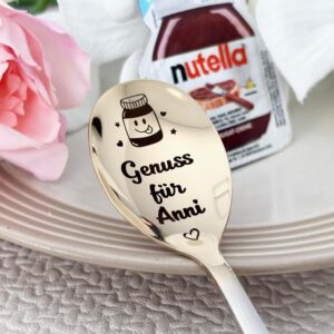 Nutella Portion with Personalised Spoon - Gift with Engraved Name - Perfect Birthday for Chocolate Lovers