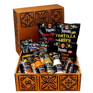 Piquaños Gift Box – Mexican Gift Basket with 13 Specialities