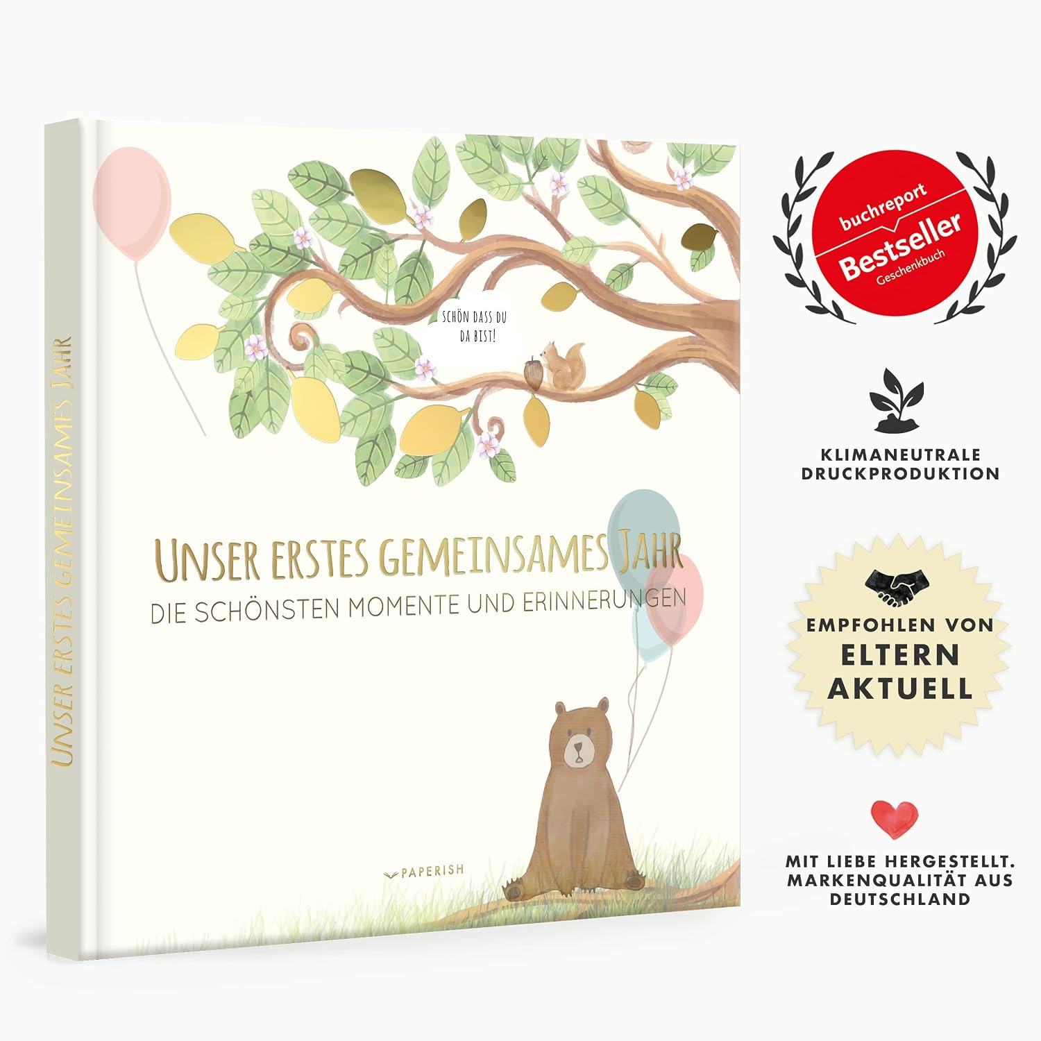 Babyalbum - UNSER ERSTES GEMEINSAMES JAHR: Die schönsten Momente und Erinnerungen - ein bezauberndes Erinnerungsalbum zur Geburt (PAPERISH Kinderbuch) – Bild 2