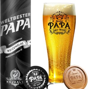KEZKALS Dad Gift Christmas Wheat Beer Glasses 0.5 with Engraving