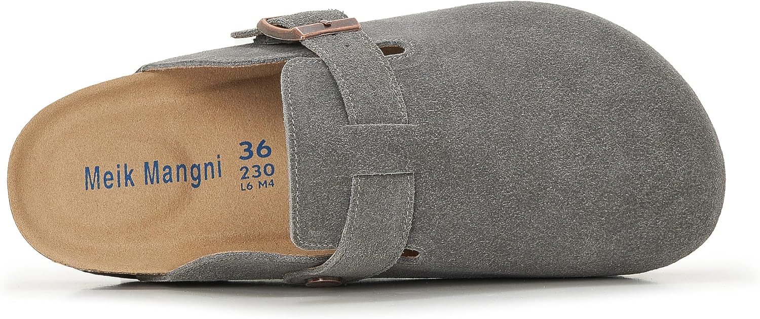 Meik Mangni Suede Clogs for Men and Women Comfort Potato Shoes with Arch Support Women Made of Leather Non-Slip Mules with Soft Cork Footbed, Size 36-47 EU – Bild 4