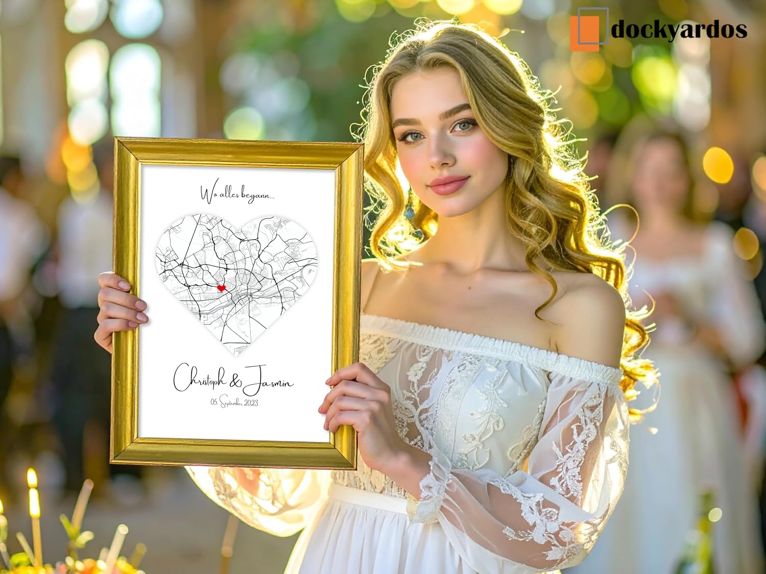 dockyardos Personalised Coordinate Poster "Where Everything began" | Gift for Couples, Girlfriend or Wife | Individual Wall Picture for Anniversary, Valentine's Day & Birthday – Bild 2