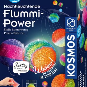 Kosmos 654108 Fun Science – Glow-in-the-Dark Bouncy Power, Make 20 Colourful Power Balls, Experiment Set for Beginners: Experiment Set