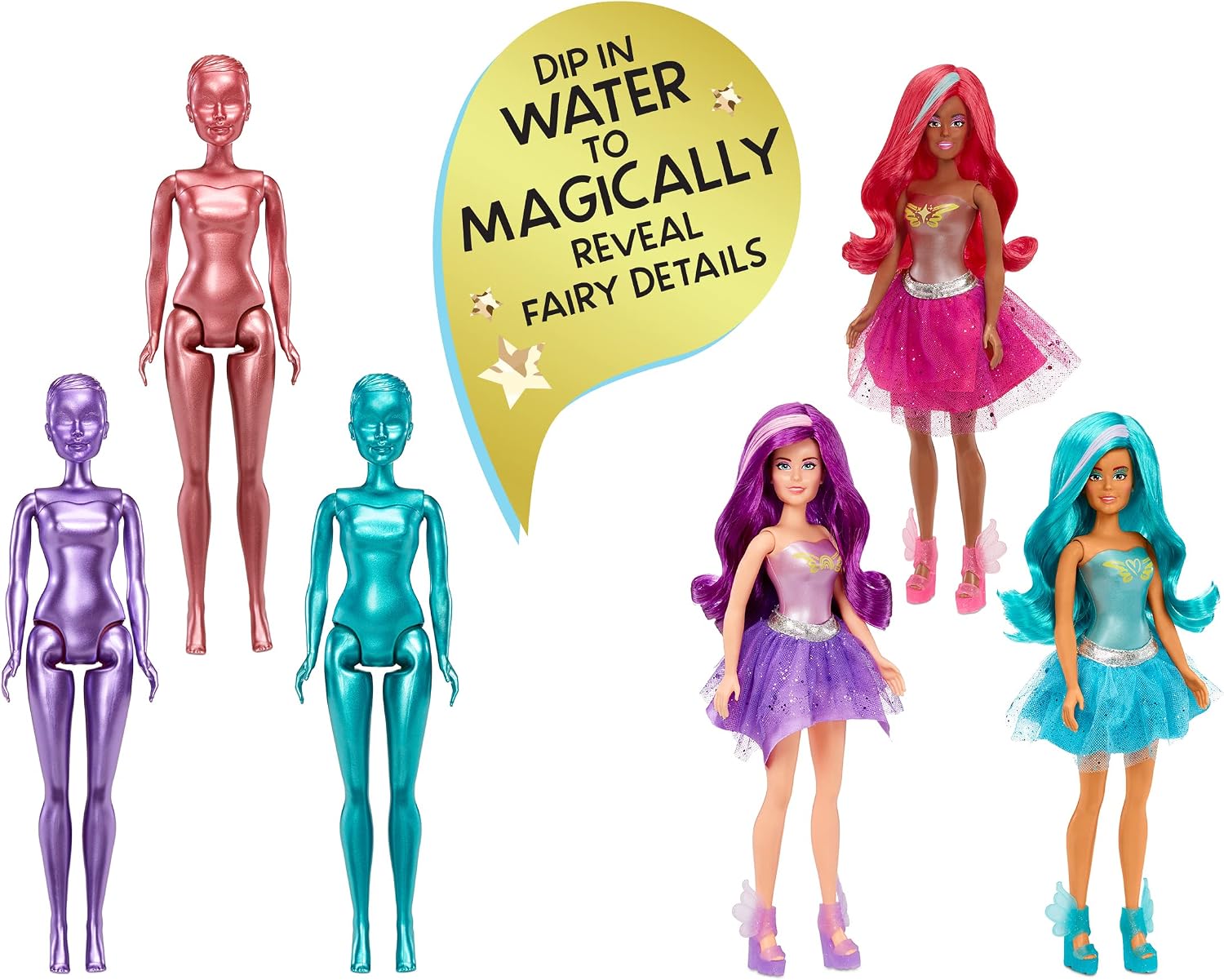 MGA's Dream Ella Colour Changing Surprise Fairies - 29 cm Doll & 7 Surprises to Collect - Includes Wig, Skirt, Boots & More - for Children from 3 Years - Yasmin, Pink – Bild 2