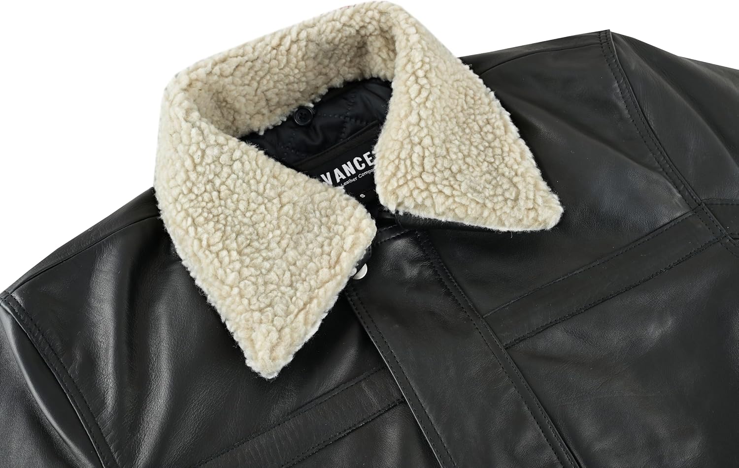 Vance The Leather Company Men's 100% Cowhide Leather Jacket - Genuine Leather Jacket with Removable Fur Collar – Bild 2