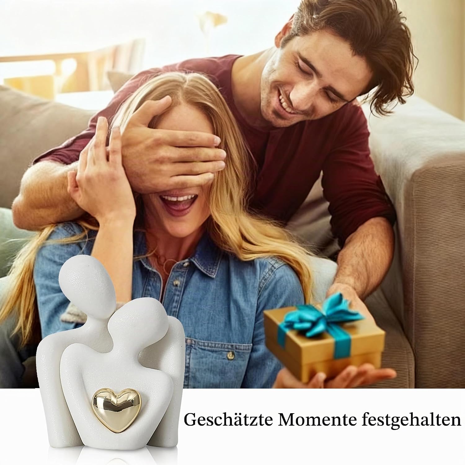 Romantic Couple Statue Wedding Gifts for Bride and Groom 9 x 6.5 cm – Bild 6