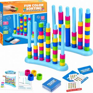 Color Stack Game, Colour Stack Challenge Game, Montessori Board Games