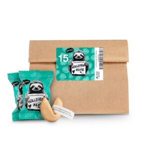 Lucky Cookies Colleagues Pack of 15 Funny Colleagues Gift Office Lucky Cookies with Funny, Motivational Sayings for Colleagues and Employees as a Gift in the Office | Vegan and Made in Germany