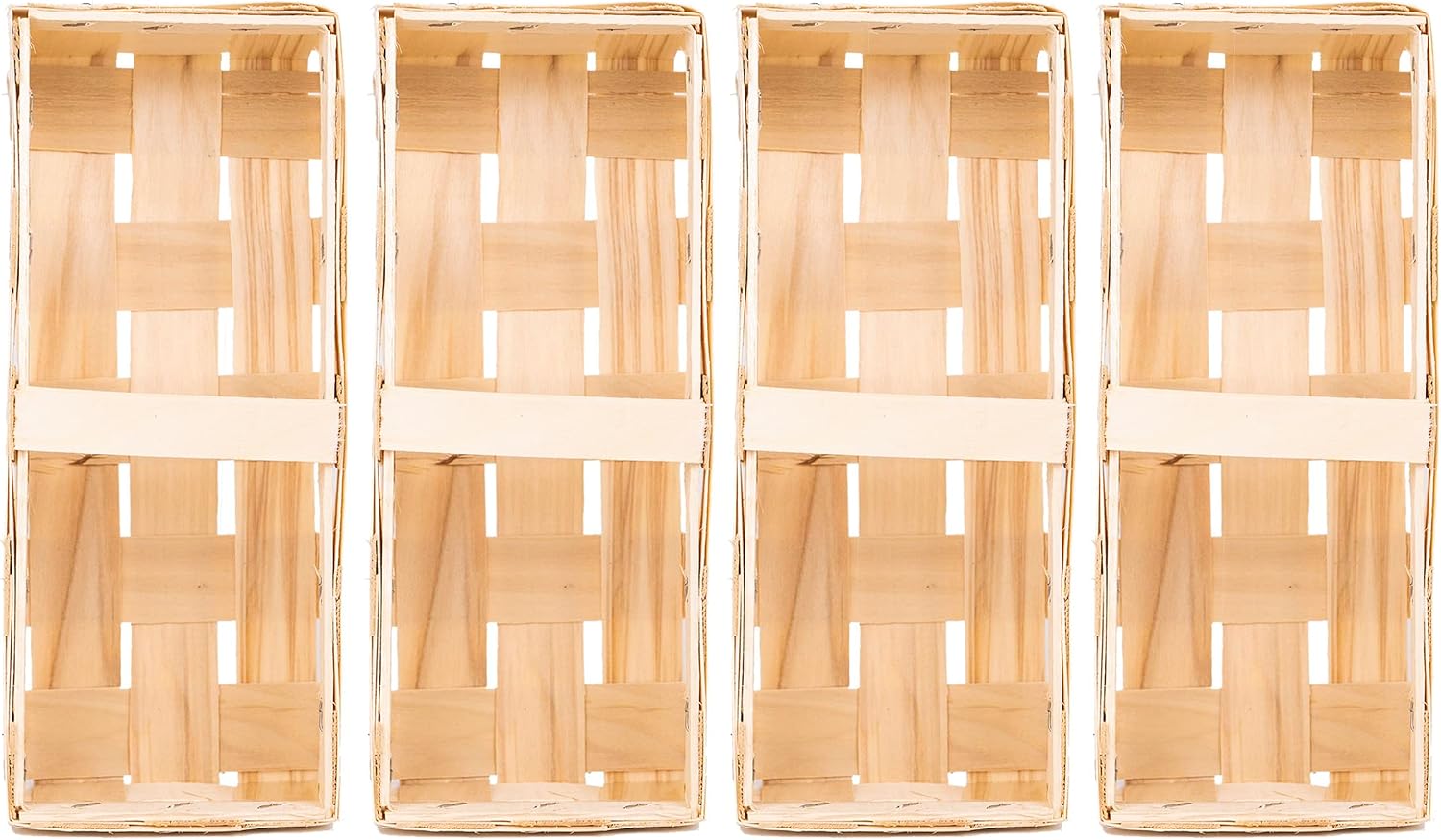 IFLO® Chip Basket Rectangular Light 28.5 x 11.5 x 7.5 cm / 37 x 15 x 11 cm Country House Kitchen & Household Harvest Storage Set of 8
