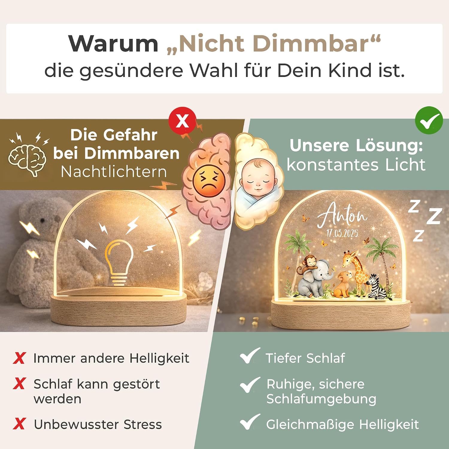 Little Deco Personalised Baby Night Light - Lion – Bild 3