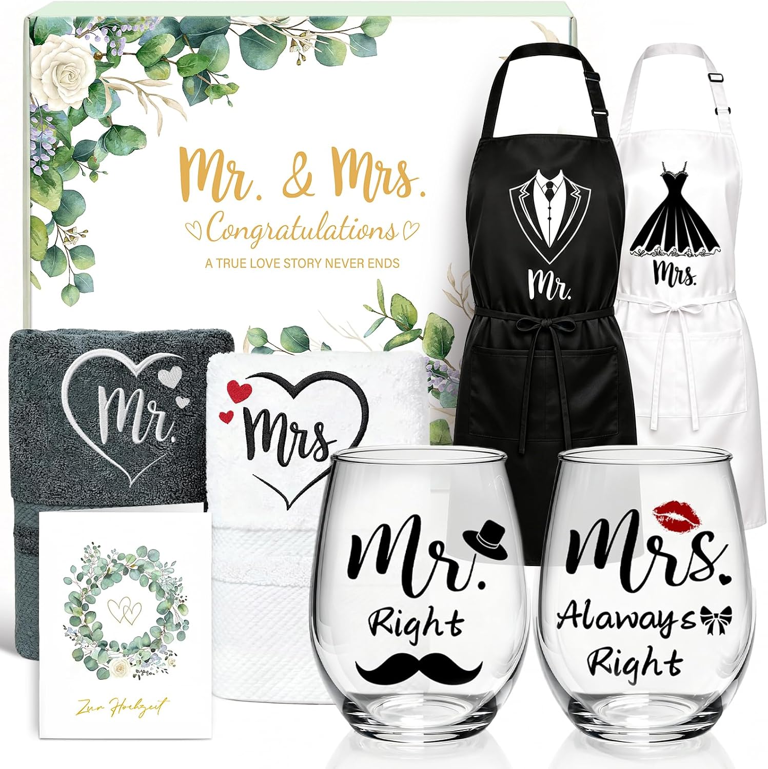 MOTONG Wedding Gifts for Bride and Groom Mr Mrs Personalised Gift