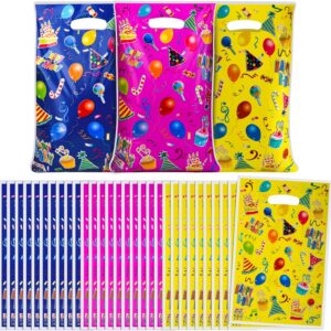 ASTARON Birthday Bags for Kids Parties, Pack of 30 Birthday Party Gift Bags, Girls and Boys, Birthday Party Accessories, Birthday Gift Bags, Plastic Bags for Birthday Parties