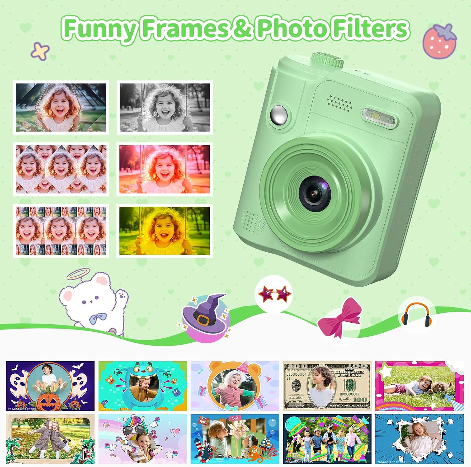Gofunly Instant Camera Children's Digital Camera with 32G Card and Printer – Bild 4
