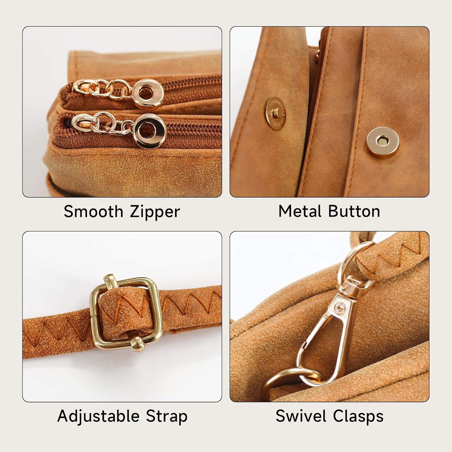 Crossbody Bags Women's PU Leather Crossbody Bags for Women and Girls, Mini Women's Cross Body Bags, Small Shoulder Bag with Removable Shoulder Strap for Travel, Work – Bild 5