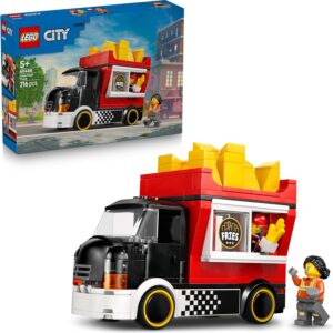 LEGO City Pommes Truck – Toy Vehicle Model Building with Removable Sales Area, 2 Mini Figures and Accessories – Birthday Gift for Boys from 5 Years – 60488