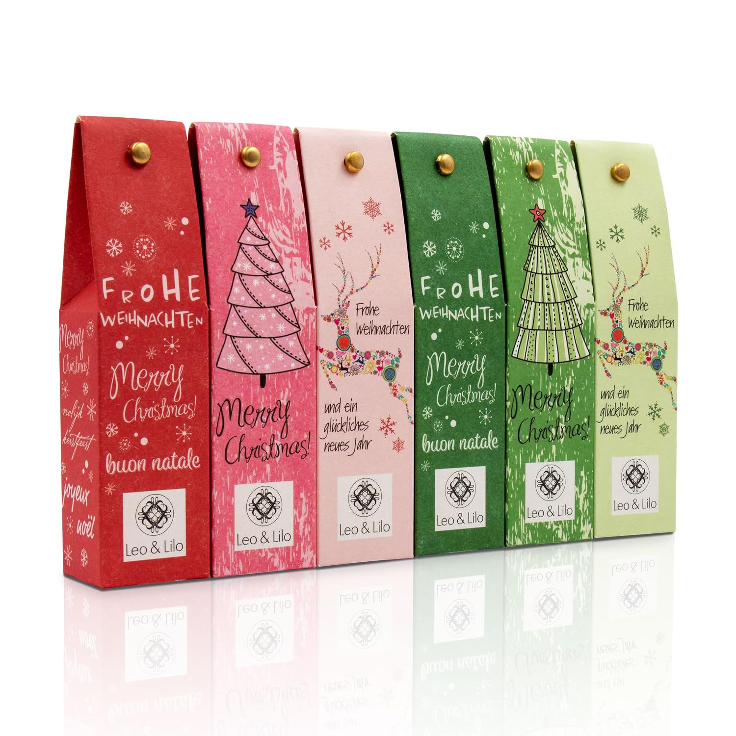 Leo and Lilo Small Christmas greeting, gift set with 6 hand creams, natural cosmetics, made in Germany
