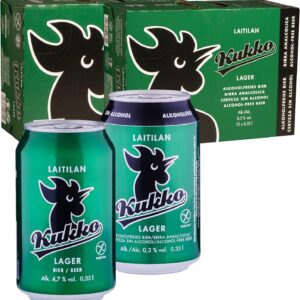 Kukko Lager Mix Pack, with & Without Alcohol, Premium Craft Beer, 24 x 0.33